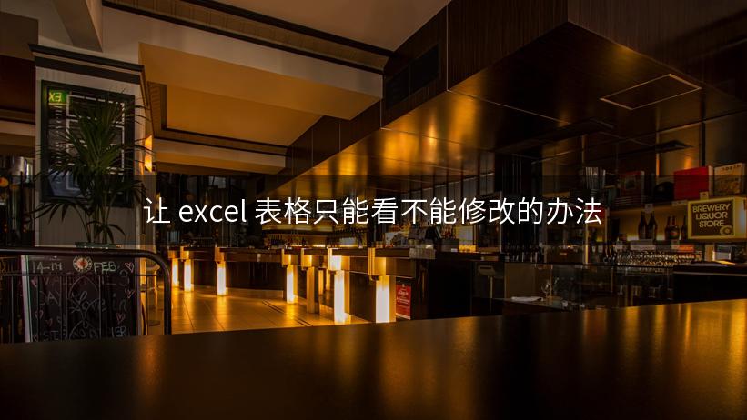 让 excel 表格只能看不能修改的办法