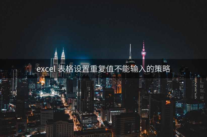 excel 表格设置重复值不能输入的策略