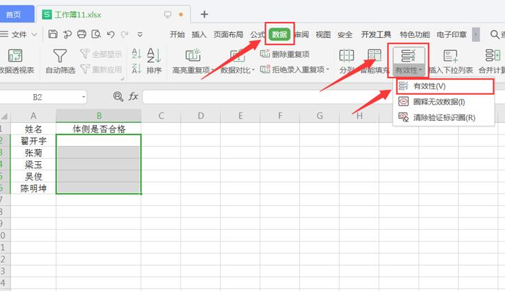 如何在 Excel 里插入“是否”的下拉选项框