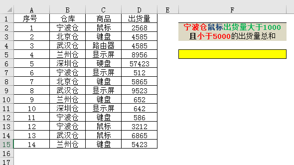 SUMIFS多字段多条件求和