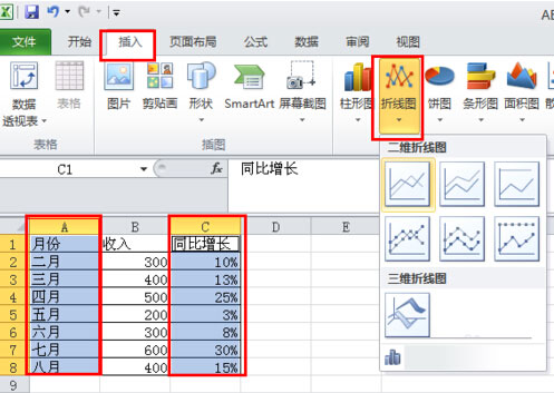 excel2010教程之图表制作折线图