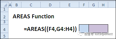 AREAS函数怎么统计